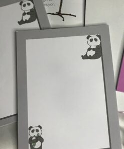 Baskılı Küçük Boy Defter Bloknot Not Defteri Sevimli Ayıcık Pretty Bear School Notebook (Panda) 1 Adet