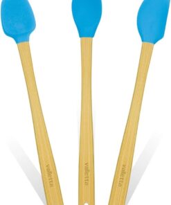 Indigo 3'Lü Turkuaz Bambu Silikon Spatula Seti Uzun 26 Cm Vlt1514