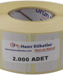 etiketler , hazır al hızlı al Kuşe Etiket 35mm x 20mm Ruloda 2000 Adet 40mm Kuka Çapında Baskısız Barkod Yazıcı Etiketi