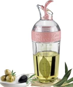Sızdırmaz Yağdanlık Sosluk Sirke Şişesi 350ml Dekoratif Renkli Ayçiçek Yağı Sıvı Yağ Cam Yağlık Damlatmaz Kapaklı Estetik (Pembe)