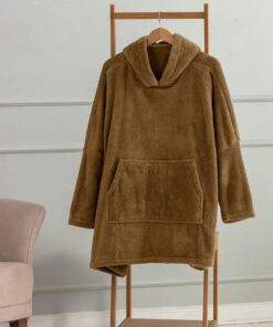Wellsoft Kapşonlu Giyilebilir Tv Battaniyesi unisex Over size - Camel