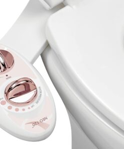 Bidet NEO 120 - Kendi Kendini Temizleyen Başlık, Tatlı Su Elektrikli Olmayan Bide Eklentisi, Klozet Kapağı için, Ayarlanabilir Su Basıncı, Arka Yıkama (Gül Altın)