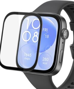 Huawei Watch Fit 3 Tam Kaplayan Nano Cam Ekran Koruyucu Siyah [Watch Fit 3 ile Uyumlu Ekran Koruyucu - Siyah]