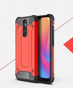 Xiaomi Redmi 8 ile Uyumlu Kılıf Zore Crash Zırh Tipi Koruyucu Çift Katmanlı Silikon Kapak,Kırmızı