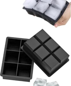 TOPTAN Kare Buzluk Silikon 6 Bölmeli Buz Kalıbı 5cm Dev Buz Küpleri - Sunum Buz Küpü Çok Renkli Viski Buzu