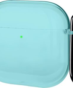 Airpods 3. Nesil İçin Renkli Şeffaf Tasarımlı Darbelere ve Çizilmeye Karşı Kapsamlı Koruma Sağlayan Parmak İzi Tutmayan TPU Kılıf (Şeffaf Mavi)