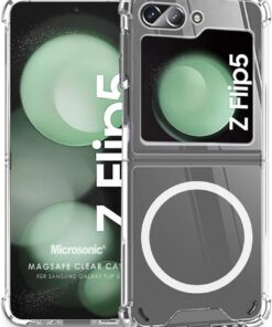 Samsung Galaxy Z Flip 5 için Kılıf MagSafe Clear Soft Şeffaf [Galaxy Z Flip 5 ile Uyumlu Kılıf - Şeffaf]