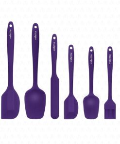 Drongo Isıya Dayanıklı Yanmaz Yapışmaz Silikon Spatula Seti 6 Parça Mor