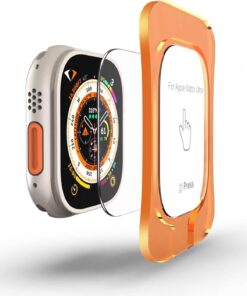 Apple Watch Ultra 2, Ultra 49mm ile Uyumlu, 49mm Ekran Koruyucu, Kolay Hizalama Çerçevesi ile Kurulum, Su Geçirmez, UHD Temperli Cam, Watch Screen Protector, (Otomatik Hizalama Aparatlı)