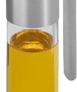 Basic sirke yağ sebili, 120 ml, sirke ve yağ dozajlayıcı, aroma kapaklı, geri akış açıklığı, cam kap, Cromargan paslanmaz çelik, mat