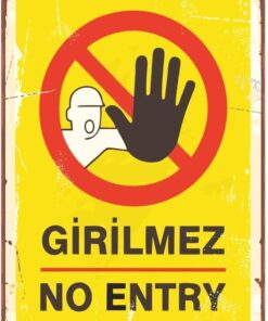 Girilmez No Entry Retro Vintage Ahşap Mdf Tablo
