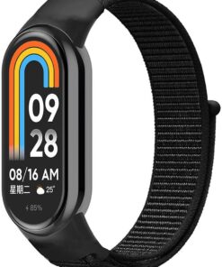 Xiaomi Mi Band 9 Hasırlı için Kordon Woven Sport Loop Siyah [Mi Band 9 ile Uyumlu Kordon - Siyah]