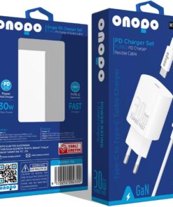 30W Turbo PD Type-C Hızlı Şarj Cihazı Adaptör + Şarj Kablosu - M2