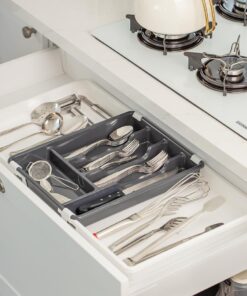 Çok Fonksiyonlu Çift Açılır Kaşıklık Çekmece İçi Ayarlanabilir Pratik 5 Bölmeli Organizer