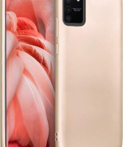 Matte Silicone Samsung Galaxy A91 (S10 Lite) için Kılıf Gold [Galaxy A91 ile Uyumlu Kılıf - Gold]