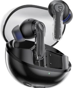 Clear Siyah Bluetooth Kulaklık, Kablosuz Kulak içi Kulaklık, Bluetooth 5.3, 40 Saat Oynatma Süresi, 12 mm Sürücü ve ENC'li çift Mikrofon, Net Aramalar, Oyun Modu, Uygulama Kontrolü