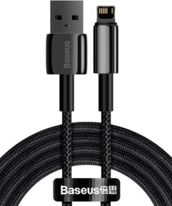 Tungsten Gold Hızlı Şarj Kablosu USB to iP 2.4A, 2m, Siyah