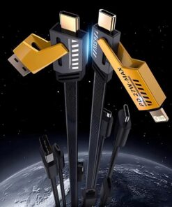 4 in 1 65/27 W usb Type-c İphone Hasır Şarj Kablosu Metal Tek Kablo İle Tüm Cihazları Şarj Et Çoklu Usb Şarj Kablosu Metal Sağlam Kopmaz Turbo Fast Kablo