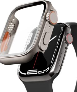 Apple Watch ile Uyumlu Saate Watch Ultra Görünümü Veren Uzay Gri Ekran Koruyucu Kasa Full Koruma (42mm)