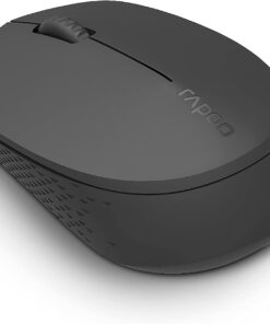 M100 sessiz kablosuz fare kablosuz fare 1300 DPI sensör 9 ay pil ömrü sessiz tuşlar ergonomik sol ve sağ elini kullananlar için PC ve Mac - koyu gri