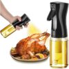Yağdanlık Cam Şişe Yağ Püskürtücü 300 ml - Airfryer, Kızartma, Izgara ve Salata İçin Büyük Boy Yağlık (Siyah)