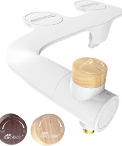 Toilet Attachment Bidet Easy to Install, Brass Inlet and Internal Valve, White