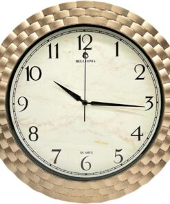 BL-1037 Serisi Klasik Kadran Örme Desenli Sessiz Akar 30 cm Duvar Saati Gold