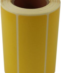etiketler , hazır al hızlı al Sarı Zemin Baskılı Kuşe Etiket 100mm x 30mm Ruloda 500 Adet 40mm Kuka Çapında Barkod Yazıcı Etiketi
