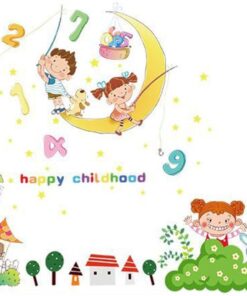 Kids Mutlu Çocuklar Bebek ve Çocuk Odası Dekorasyonu Duvar Dekoru Sticker
