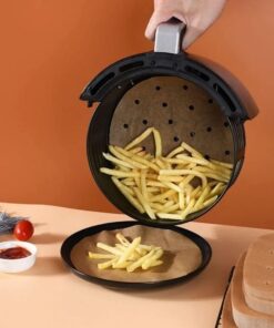 TOPTAN Airfryer Hava Firitöz Pişirme Kağıdı Tek Kullanımlık Yağlı Kağıt Delikli Pişirme Kağıdı 100 Adet (Yuvarlak)