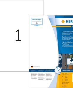 9543 hava koşullarına dayanıklı dış mekan yapışkan folyo DIN A4 (210 x 297 mm, folyo beyaz mat) 40 etiketleri 40 yaprak, STARK kendinden yapışkanlı, baskı