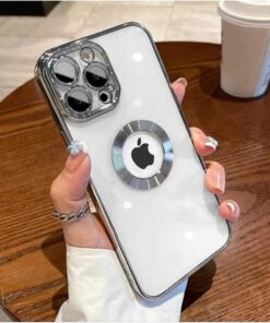 aks iPhone 12 pro max uyumlu lens korumalı lazer kılıf gümüş