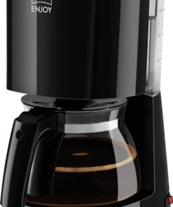 Enjoy 1017-02, cam sürahili filtre kahve makinesi, AromaSelector, siyah filtre kahve makinesi, plastik, 1,2 litre