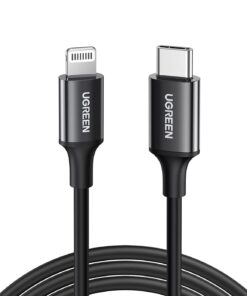 MFi Lisanslı USB-C & Lightning Data ve Şarj Kablosu, 1 Metre, Siyah, ‎60751