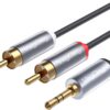 3.5mm Aux To 2 RCA Hi-Fi Ses Kablosu 15 Metre