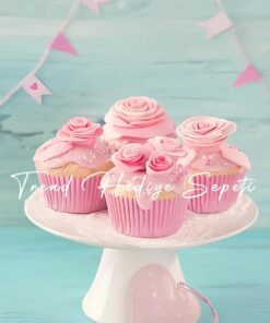200 Adet Standart Boy Pembe Muffin Kek Kalıbı, Browine Kalıbı 40x30 Mm, Cupcake Kağıdı Doğum Günü Parti Dekorasyonu için