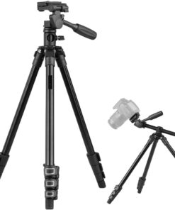 HT-T02 Profesyonel Tripod 154 Cm Yatay Kullanım Çok Fonksiyonlu Panoramik Kafa 360 Derece Dönebilir