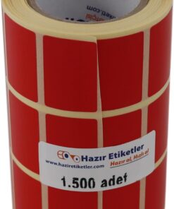 etiketler , hazır al hızlı al Kırmızı Zemin Baskılı Kuşe Etiket 30mm x 20mm Ruloda 1500 Adet Barkod Yazıcı Etiketi