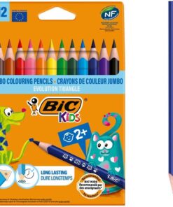 Kids Evolution Üçgen Jumbo Kuru Boya Kalemi, 12'li Kutu, 2 Yaş ve Üzeri Çocuklar için İdeal, Kıymık Oluşturmaz, Çiğnemeye Karşı Dayanıklı