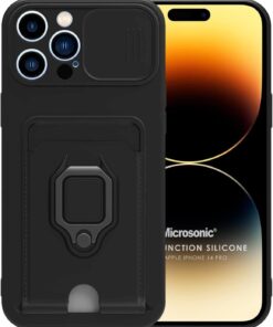 Apple iPhone 14 Pro için Kılıf Multifunction Silicone Siyah [iPhone 14 Pro ile Uyumlu Kılıf - Siyah]