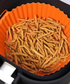 Airfryer Silikon Pişirme Kabı 20x5 Cm Bpa içermez Airfryer Pişirme Kağıdı, Yapışmaz Kolay Temizlenir, Silikon Pişirme Kalıbı (TURUNCU)