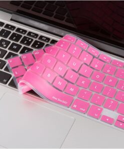 Macbook Klavye Koruyucu Air Pro (UK-EU İngilizce) (Eski USB'li Model 2008/2017) ile Uyumlu Açık Pembe