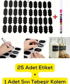 Life 25 Adet Kavanoz Baharat Kalemli Sticker Etiketi MIT1102