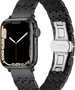 Apple İle Uyumlu Watch 38mm/40mm KRD-86 Metal Kordon Siyah
