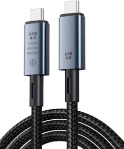 40Gbps 240W 4.0 Thunderbolt Type-C to Type-C Şarj, Data ve 8K 60Hz Görüntü Aktarım Kablosu Tip C 1.5 Metre ZR851