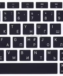 Rusça Klavye Koruyucu Macbook Air M1 13 inç 2020 (TouchID'li Air) A2337 A2179 US Enter ile Uyumlu Siyah