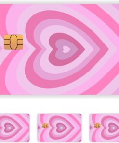 Aksesuar 4 Adet Pembe Kalpli Kart Kaplama Sticker Kart Etiketi