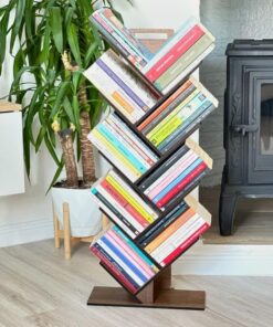 8 Raflı Ağaç Kitaplık – Modern Tasarım, Dayanıklı Ahşap, 90x36x18 cm, Ev ve Ofis Dekorasyonu (Büyük)