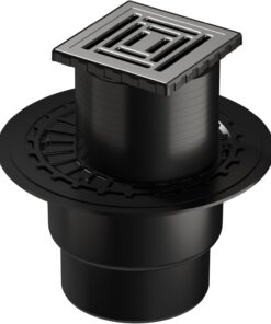 V-Flow Kare 5607320 Yalıtımlı Duş Kanalı, Alttan Çıkışlı, 10x10 cm, DK 800 Kapak, Mat Krom