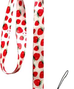 Çilek Desenli Boyun ipi Telefon Askısı Lanyard